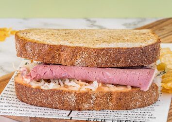 Pastrami reuben sandwich